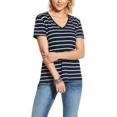 Ariat Organic Cotton - T Shirts Donkerblauw / Wit Dames - 31142-431